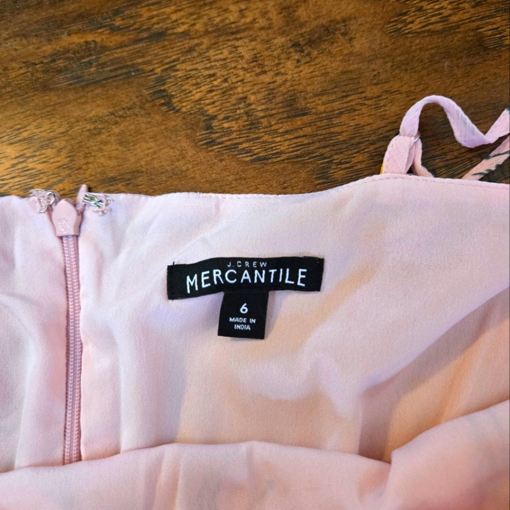 J. Crew Mercantile Pink Floral Strappy Tiered Maxi Dress Size 6 - Picture 6 of 9